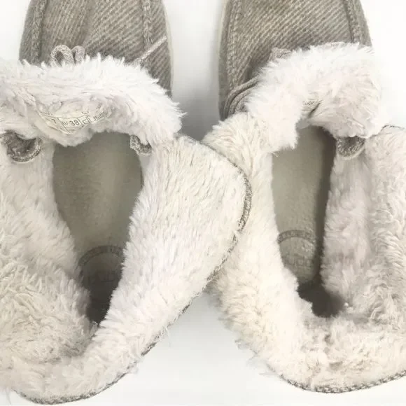 Hey Dude BRITT Tan Tweed Leopard Heel Fur Lined Lace Up Shoes - Picture 8 of 13